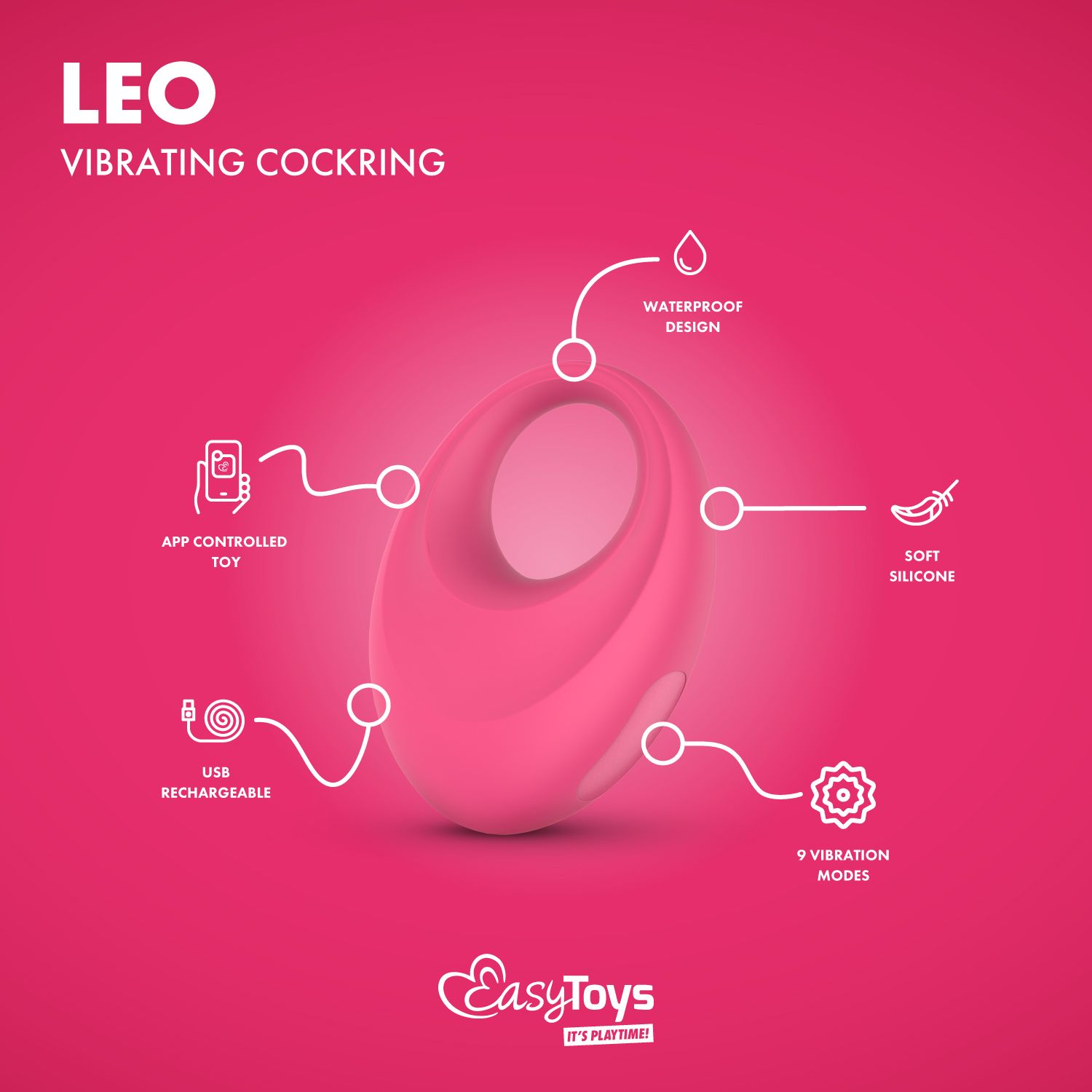 EasyConnect - Vibrerende Cockring Leo app gestuurd