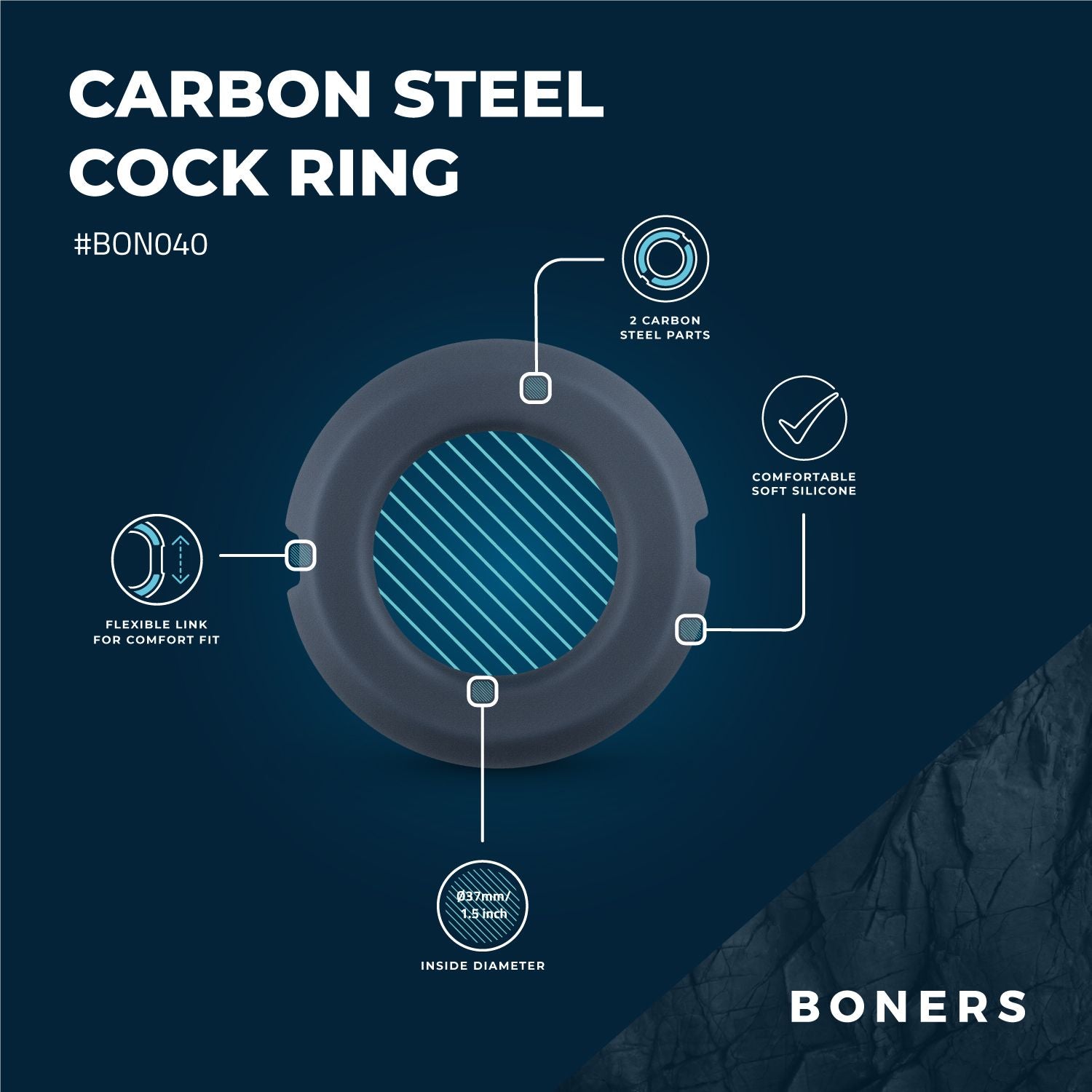 Boners Cockring Met Stalen Kern