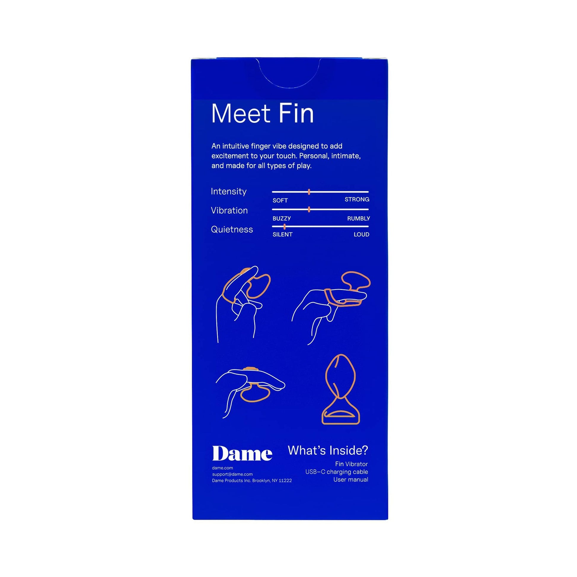 Dame - Fin 2.0 Vinger Vibrator - Citrus