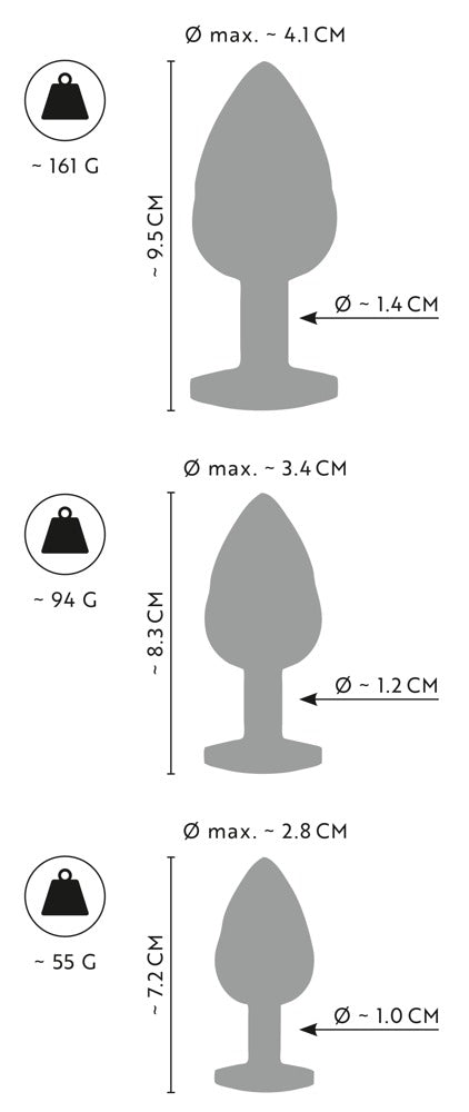 ANOS Metal Butt Plug Set Diamo