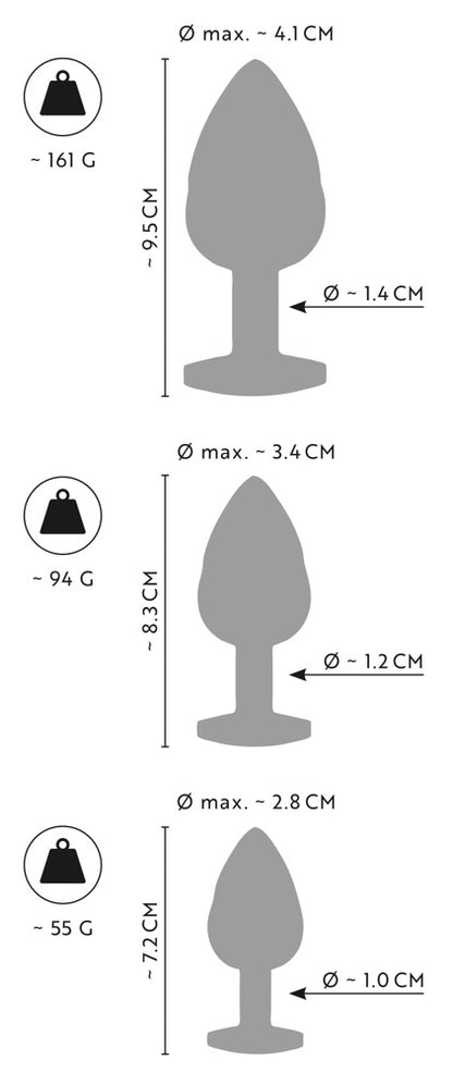 ANOS Metal Butt Plug Set Diamo