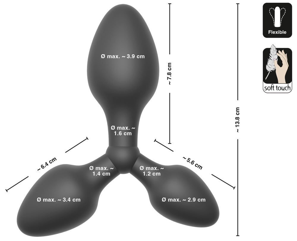 Black Velvets Triple Butt Plug