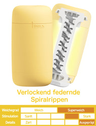 Masturbateur Tenga Puffy Custard Jaune Souple avec Textures