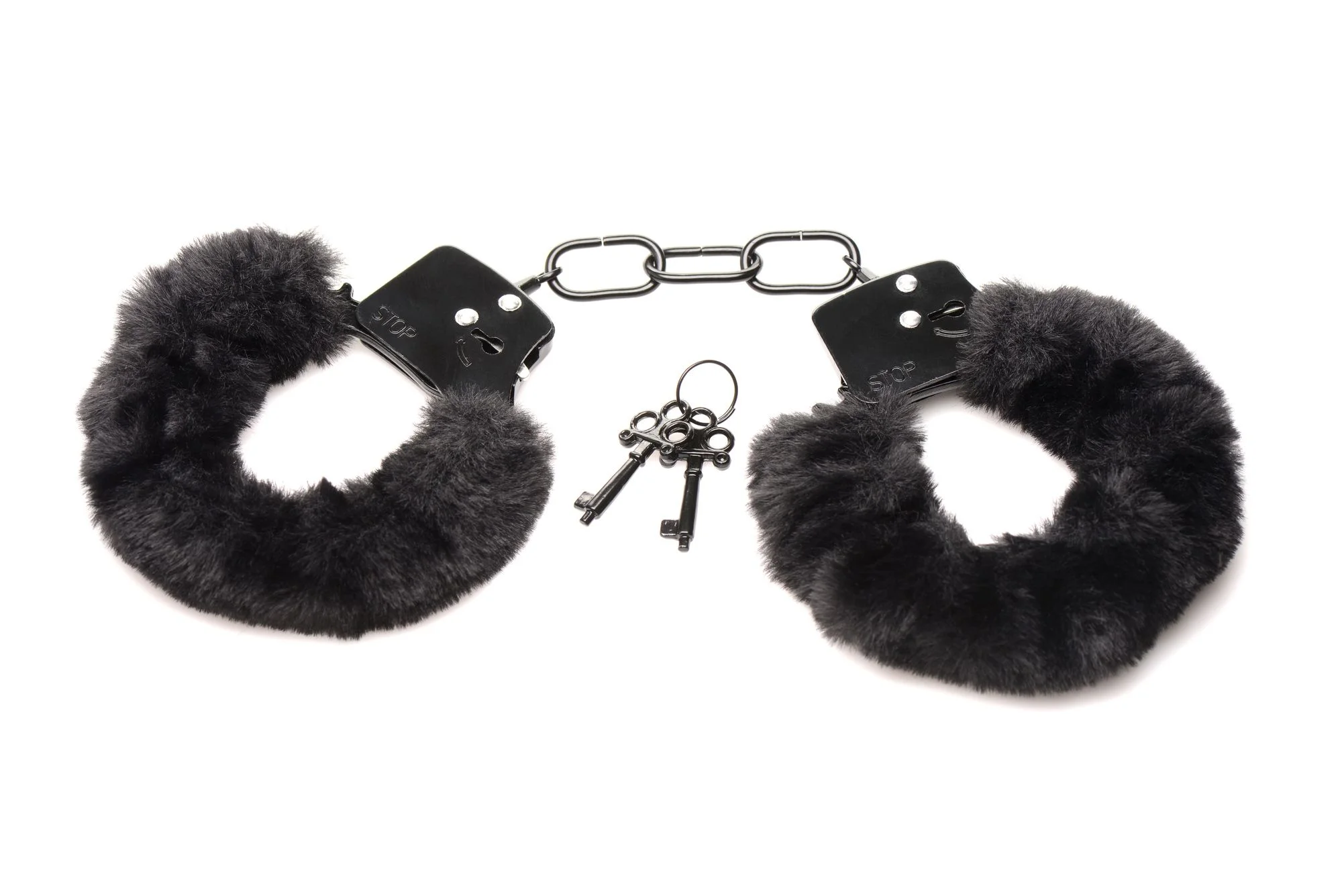 XR Brands - Cuffed In Fur Handboeien - Zwart