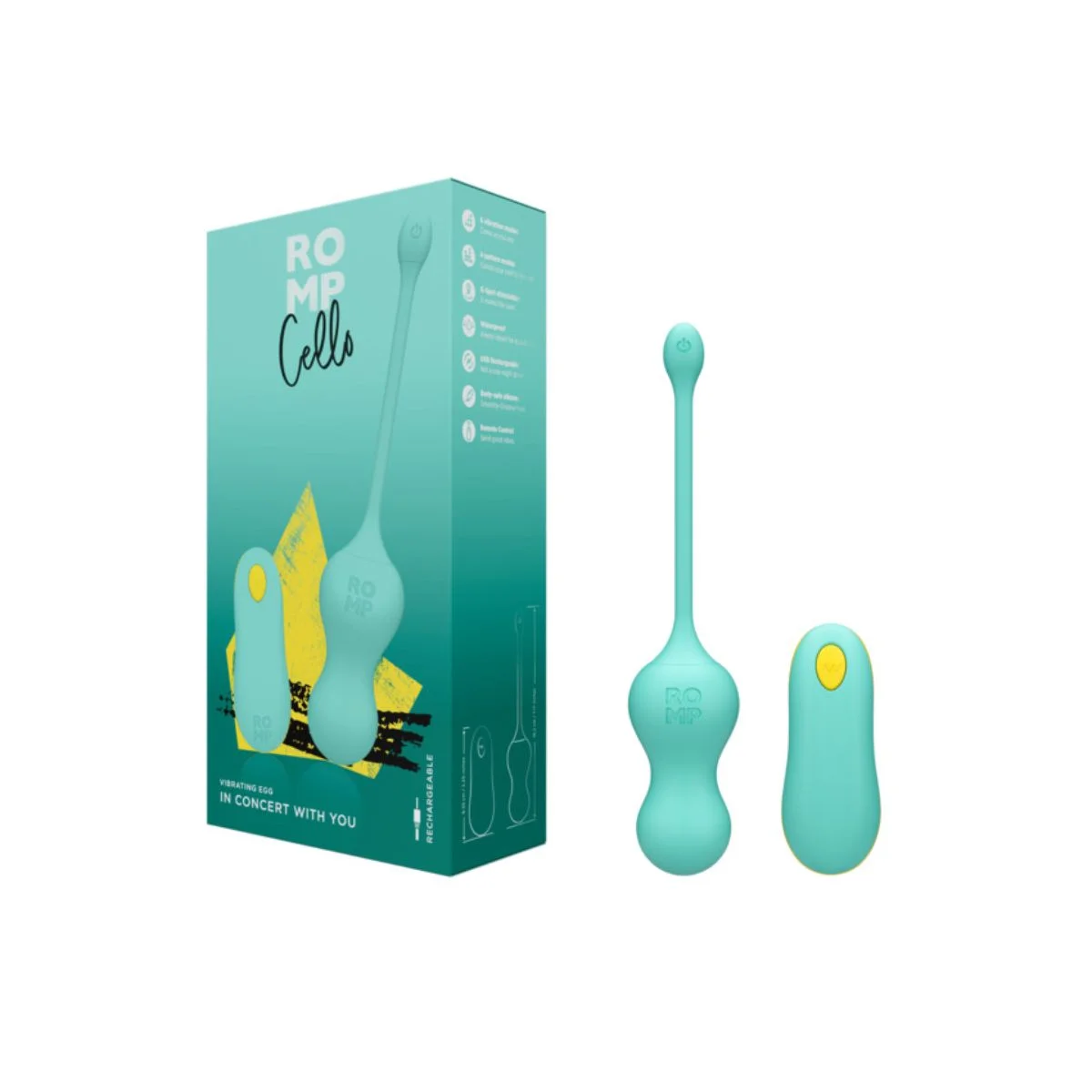 ROMP – Cello Vibrerende Love Egg – Turquoise